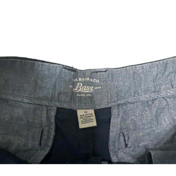 Women’s GH Bass & Co SIZE 12 Dark Blue Nautical Shorts White Anchors Beach Core - Picture 5 of 13